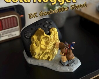 Donkey Kong Gold Nugget Controller Stand for Nintendo Switch Pro | Amiibo Display Holder