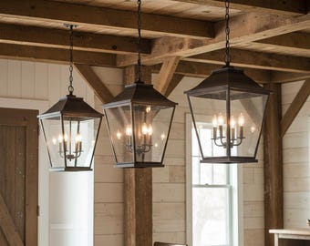 Handgemaakte gehamerd koperen kroonluchter, rustieke kooilantaarn hanglamp