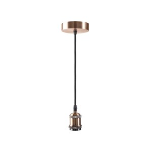 Copper finish pendant light cord with ceiling mount