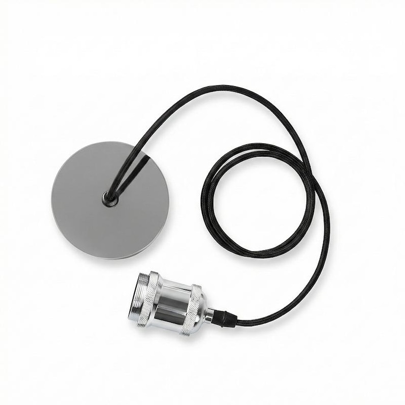 Pendant light cord kit with ceiling mount and socket