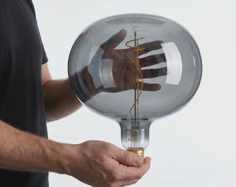 Smoke Tint G220 Edison Bulb, Dimmable Vintage Filament, 2200K Warm White, 8W Globe Pendant