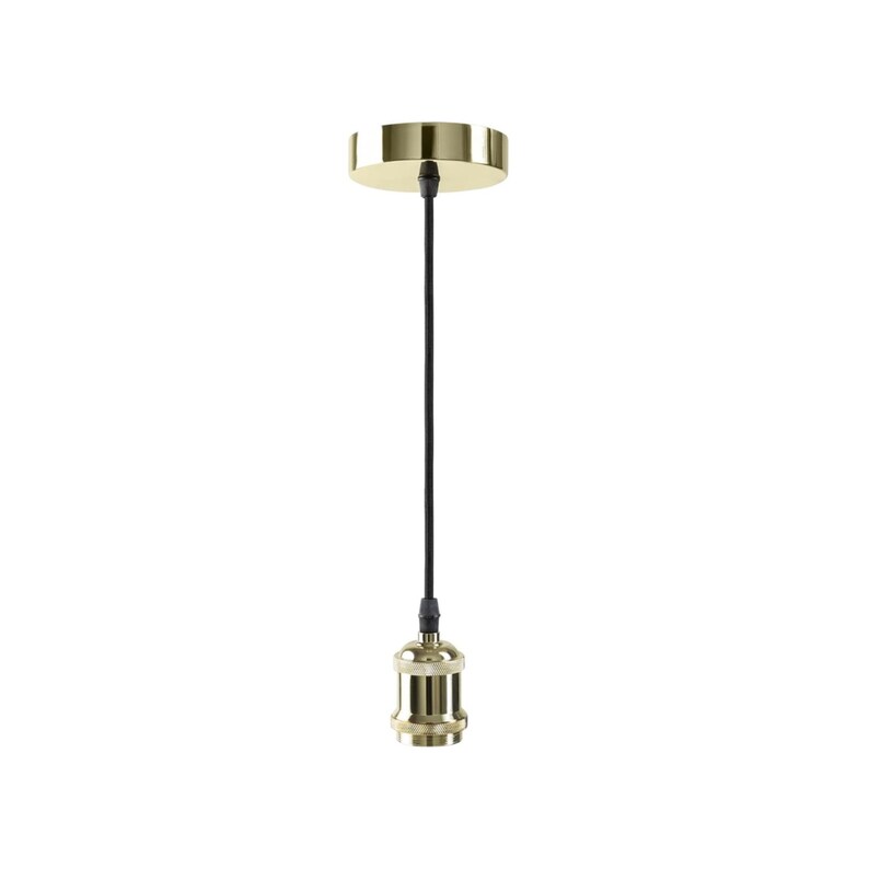 Minimal pendant light cord hanging from ceiling