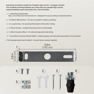 Installation instructions and mounting guide for pendant light kit