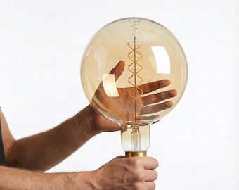 Oversized Gold Edison LED Bulb, Dimmable Vintage Filament G200 Globe Light (2200K Warm)