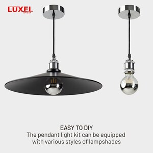 Pendant light setup with ceiling mount and exposed bulb