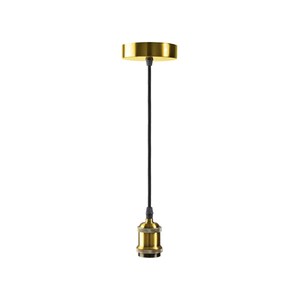 Gold finish pendant light cord with ceiling mount