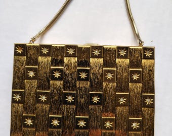 1950's Gold metal make-up and cigarette compact.