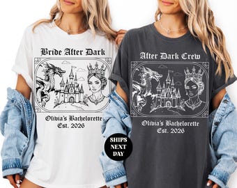 Custom Medieval Bachelorette Shirt Personalized Last Quest Fantasy Dragon Bach Party Castlecore Ren Faire Bookish Bride Tee Comfort Colors®