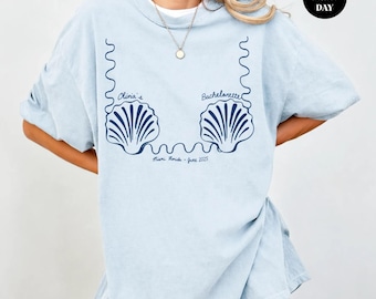 Custom Beach Bachelorette Shirt, Seashell Mermaid T-Shirt, Coastal Summer Last Splash Bridal Bach Party Bridesmaid Ocean Comfort Colors®