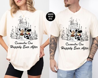 Disney Wedding Couple Shirt Mickey Mrs Minnie Honeymoon Tee Celebrating Our Happily Ever After Shirt Wedding Disney Trip Tee Comfort Colors®