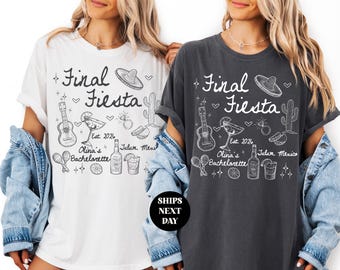 Final Fiesta Bachelorette Party Shirt Custom Mexico Bachelorette TShirt Marg Matrimony Tee Tequila Bach Party Mexico Shirt Comfort Colors®