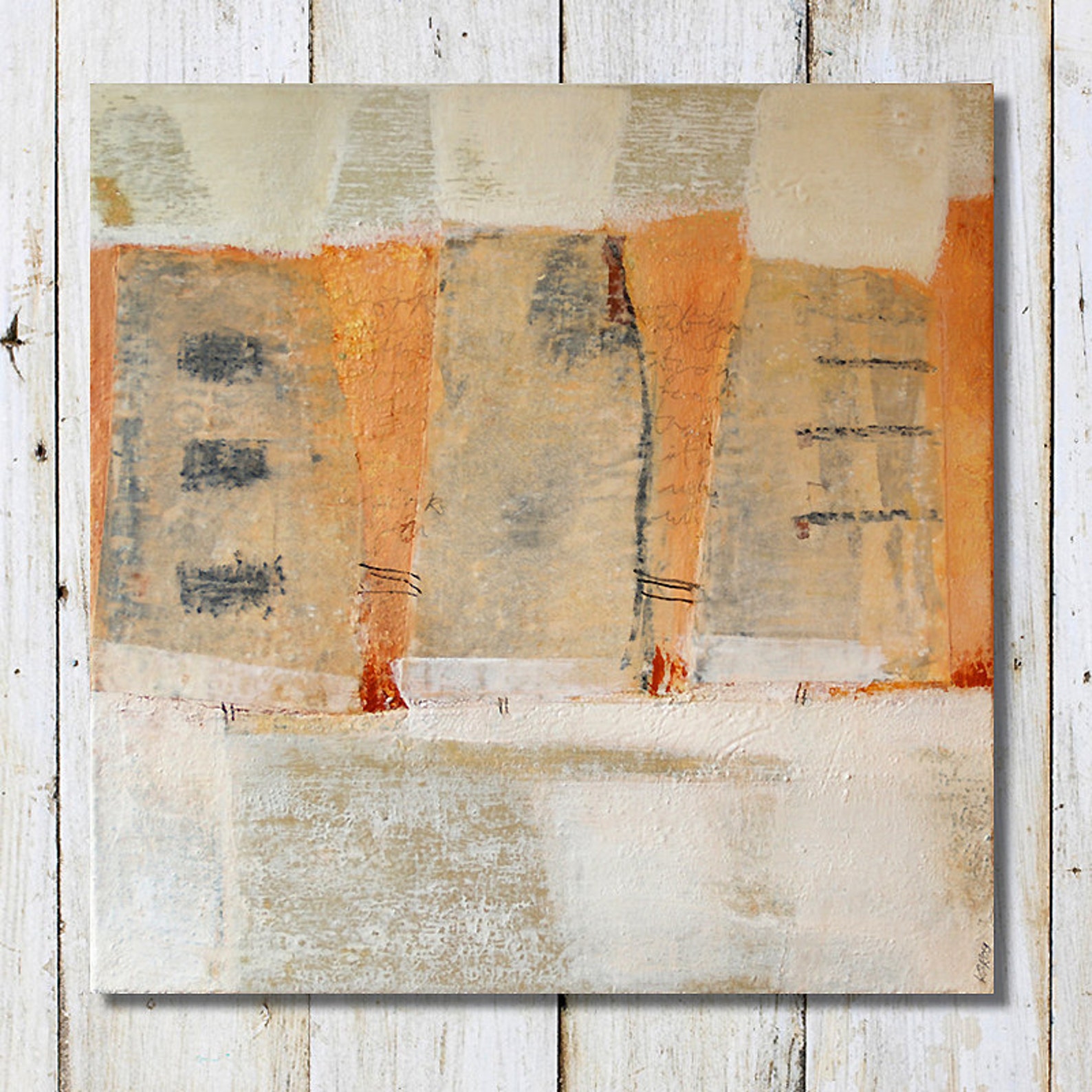 Original Painting Abstract Mixed Media Size 15.7 Etsy