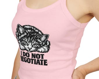 I Do Not Negotiate Cat Tank Top | Kitten Illustration Graphic | Cat Lover Gift