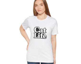 Cat Life T-Shirt | Retro Text Cat Lover Tee