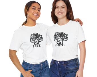 Kitten Illustration T-Shirt | Cat LIFE Feline Lover Apparel