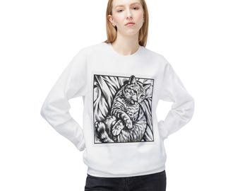 Floyd Derp Cat Crewneck Sweatshirt | Tabby Cat Illustration, Vintage Feel