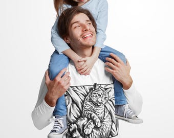 Awkward Derp Tabby Cat Illustration Long Sleeve Tee | Cat Life
