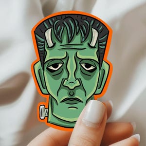 The Monster of Frankenstein Horror Halloween Illustration Frankenstein&#39;s Creature Mary Shelley Spooky Scary Waterproof Sticker Decal ST003