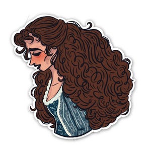 Christine Daae Profile Sticker Dark Academia Illustration Romantic Broadway Musical Phantom of the Opera Waterproof Sticker Decal ST092