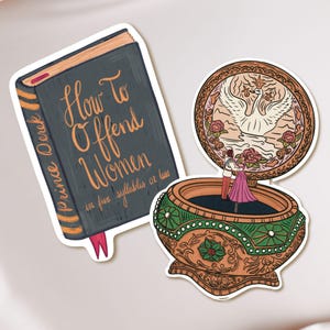Paquete de pegatinas musicales animadas de los 90: La Princesa Cisne: Cómo ofender a las mujeres y Anastasia juntas en París. Calcomanías para cajas de música. Idea de regalo para fans.