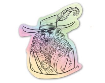 Pegatina holográfica de vinilo pirata, calcomanía para portátil, diseño de diario ST033