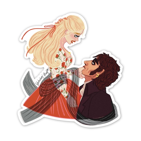 Wuthering Heights Sticker | Cathy and Heathcliff, Gothic Romance, Gift For Romance Reader ST006