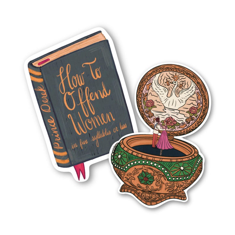 Swan Princess Anastasia Sticker Bundle 90s Animated Musical How To Offend Women and Together In Paris Music Box Decals Gift Idea for Fans image 8
