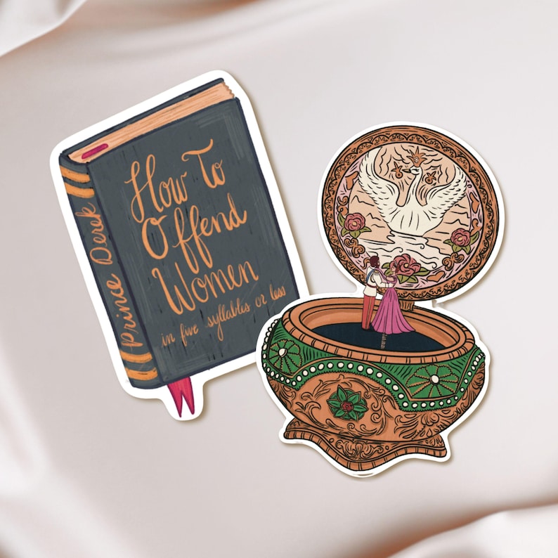 Swan Princess Anastasia Sticker Bundle 90s Animated Musical How To Offend Women and Together In Paris Music Box Decals Gift Idea for Fans image 2
