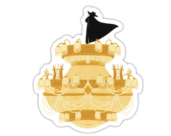 Phantom on the Chandelier Sticker Phantom of the Opera Horror Romance Musical Story Book Illustration Vinyl Water-proof Sticker Decal ST099