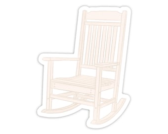 Rustic Rocking Chair Sticker Minimalist Porch Rocker Illustration for Journals Scrapbooking Southern Aesthetic Cozy Country Decor Vibe ST063