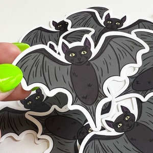 Vampire Bat Sticker Black Bat Illustration Gift for Halloween Lover Bat Artwork Decal Sticker for Water Bottle Sticker for Laptop cute ST039