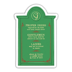 Dress for Dinner Sticker Grand Hotel Sign Vacation Resort Memories of Summertime Destination Michigan Mackinac Island for Scrapbook ST062