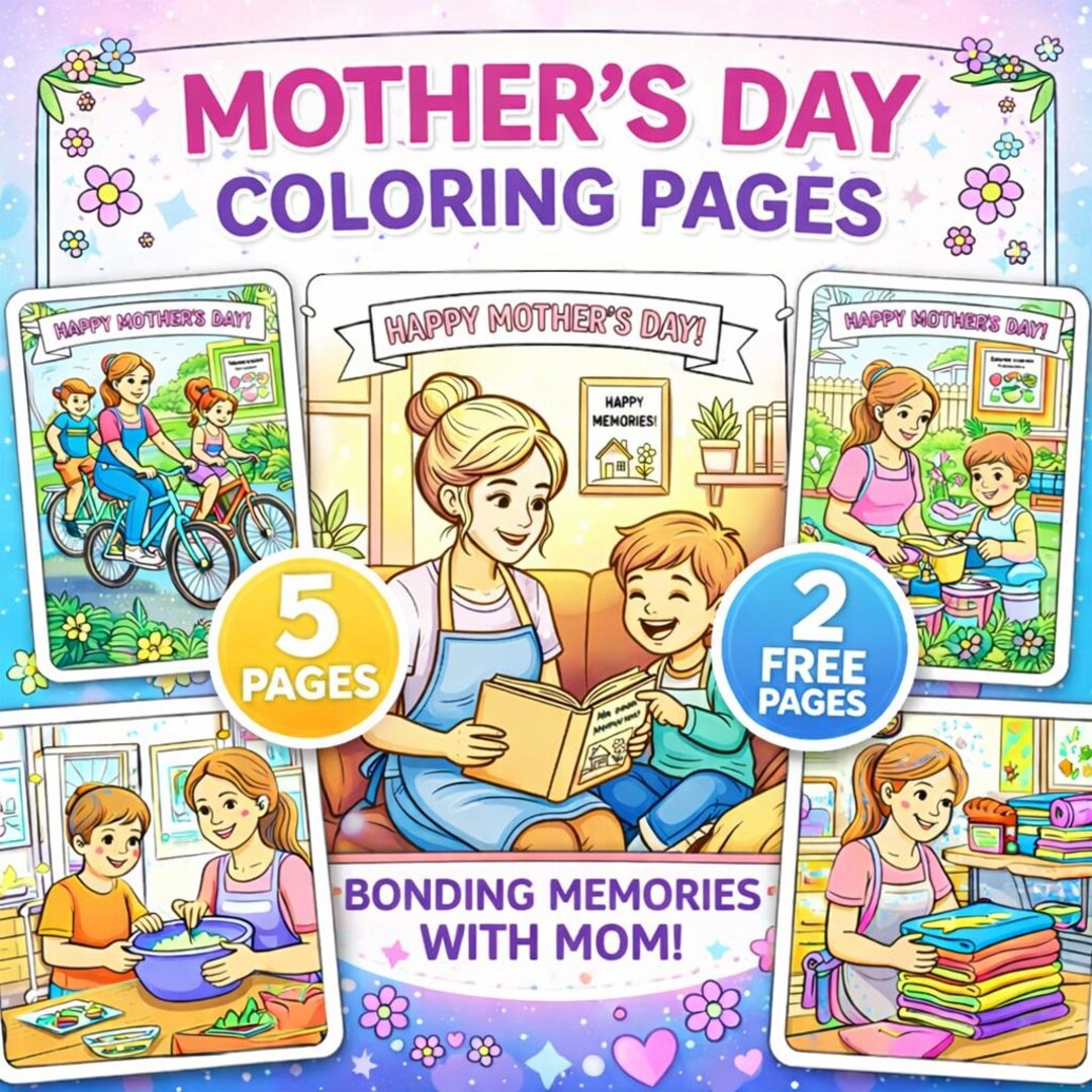 Mother's Day Coloring Pages for Kids | Printable Coloring Sheets | Art ...