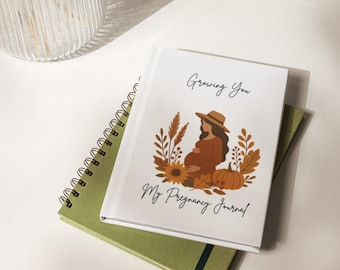 Pregnancy Journal for New Moms | Hardcover boho chic journal matte lined | First Time Mom