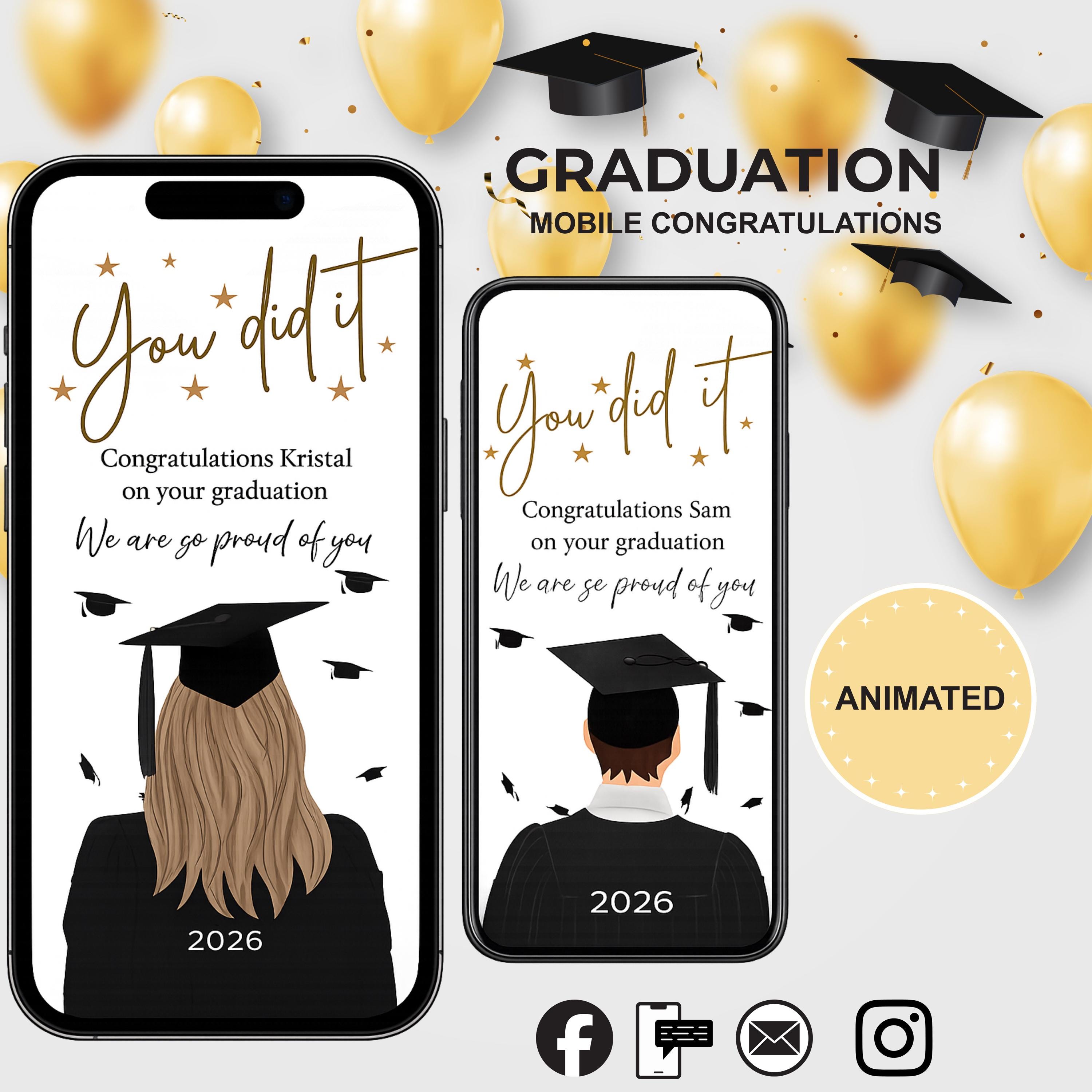 Editable Graduation Congratulations Card | Digital Template ...