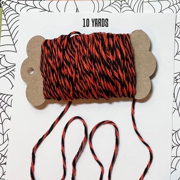 Halloween Twine Yarn, Cord, String, Orange Black Yarn, Yarn for Scrapbook, Mixed Media, Journals, Gift Tags, Yarn Art, Yarn Embellishment