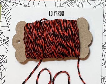 Halloween Twine Yarn, Cord, String, Orange Black Yarn, Yarn for Scrapbook, Mixed Media, Journals, Gift Tags, Yarn Art, Yarn Embellishment