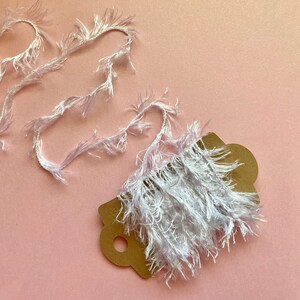 Eyelash Yarn White, Scrapbook gift, Mixed Media, Junk Journal, Gift Tag, Art Yarn, Yarn Craft, Card Embellishment, Yarn Fringe, Yarn Eyelash