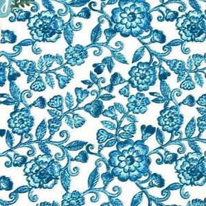 Paper napkin Blue Danube Floral pattern on white background