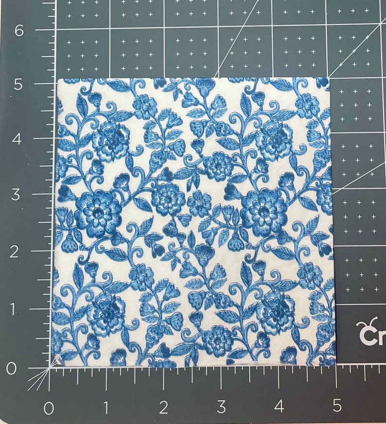 Paper napkin Blue Danube Floral pattern on white background