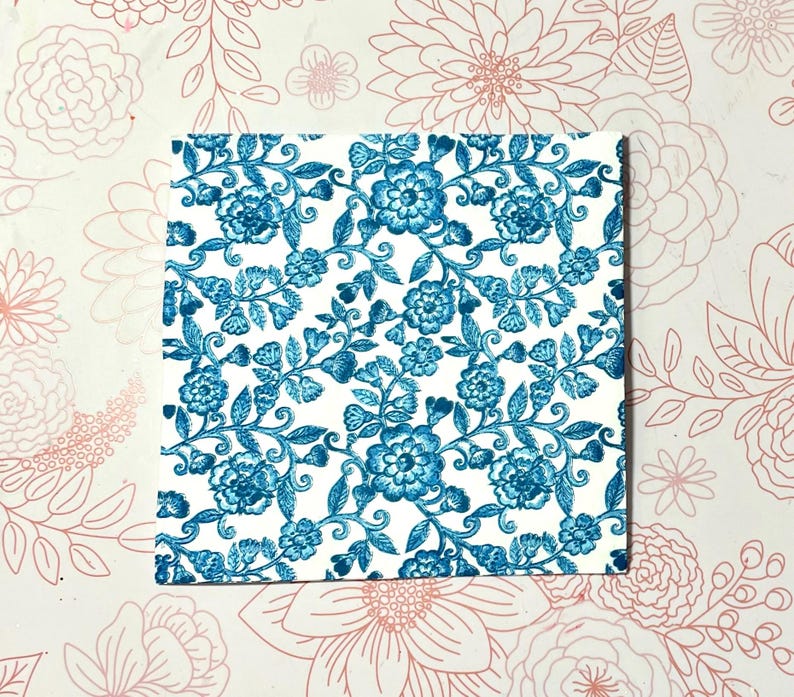 Paper napkin Blue Danube Floral pattern on white background