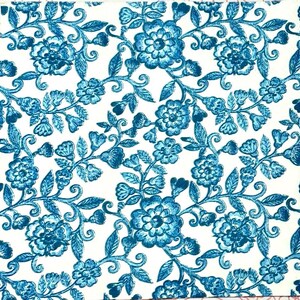 Paper napkin Blue Danube Floral pattern on white background