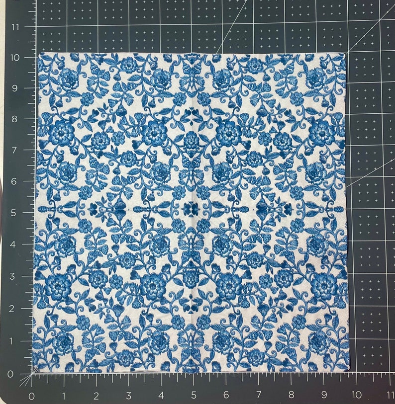 Paper napkin Blue Danube Floral pattern on white background