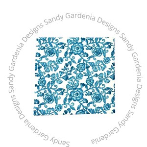 Paper napkin Blue Danube Floral pattern on white background
