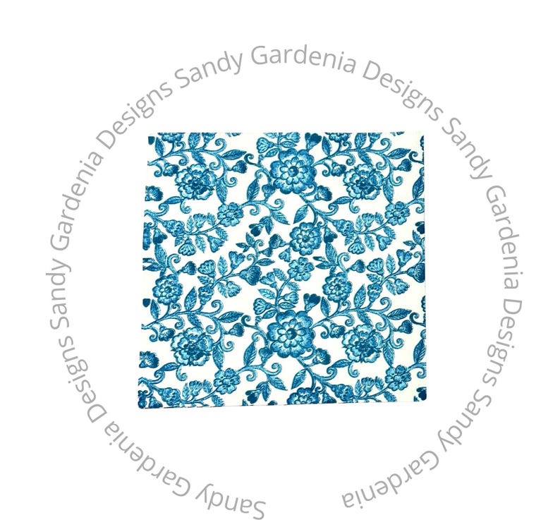 Paper napkin Blue Danube Floral pattern on white background