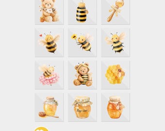 Mommy To Bee Little Honey Baby Shower DTF Iron On Transfers (12 Count)