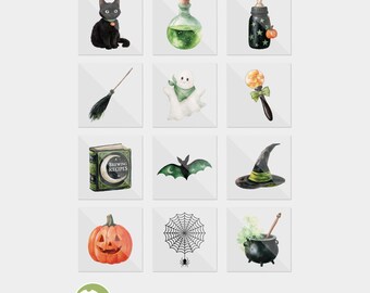 A Baby Is Brewing Green Witch Halloween Baby Shower DTF Iron On Transfers (12 Count)
