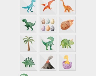 Minimalistic Dinosaurs Baby Shower Iron On Transfers For Bodysuit Decorating Station (12 Count)
