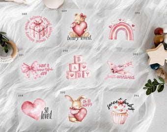 Valentine's Baby Shower February Iron On Transfers For Bodysuit Decorating Station (9 Count)
