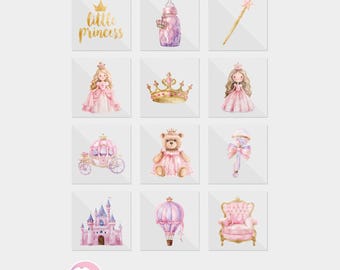 A Little Princess Girl Baby Shower DTF Iron On Transfers (12 Count)